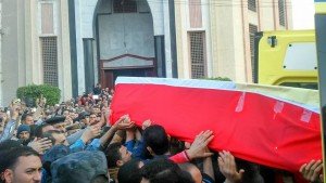 كفر الشيخ تودع شهداء العريش في جنازة عسكرية مهيبة