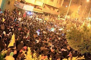 تشييع جثامين ثلاثة شهداء فلسطينيين بعد أستلامهم من قوات الإحتلال