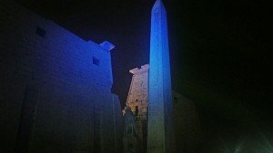 جانب من بروفات اضاءة معبد الاقصر