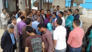 حزب مستقبل وطن يحتفل بعيد العمال في المنطقة الصناعية بمطوبس