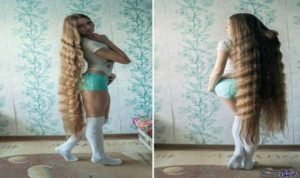 فتاة روسية تحقق شهرة واسعة بسبب طول شعرها3