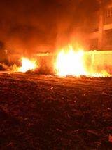 إشتعال النيران في مواسير الصرف الصحي  بقرية الوسطانيه بكفرالدوار 1