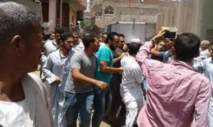 بالصور...أهالى قرية الغزالى بالشرقية يشيعون شهيد الارهاب الي مثواه الاخير
